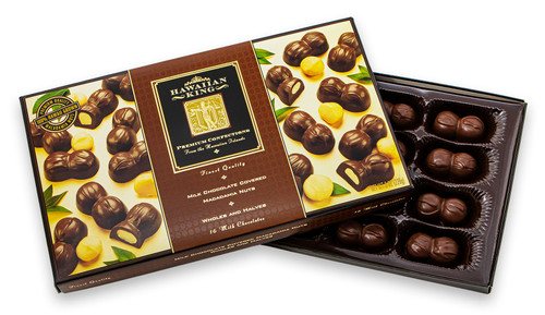 Milk Chocolate Covered Macadamia Nuts, Wholes & Halves 8oz
